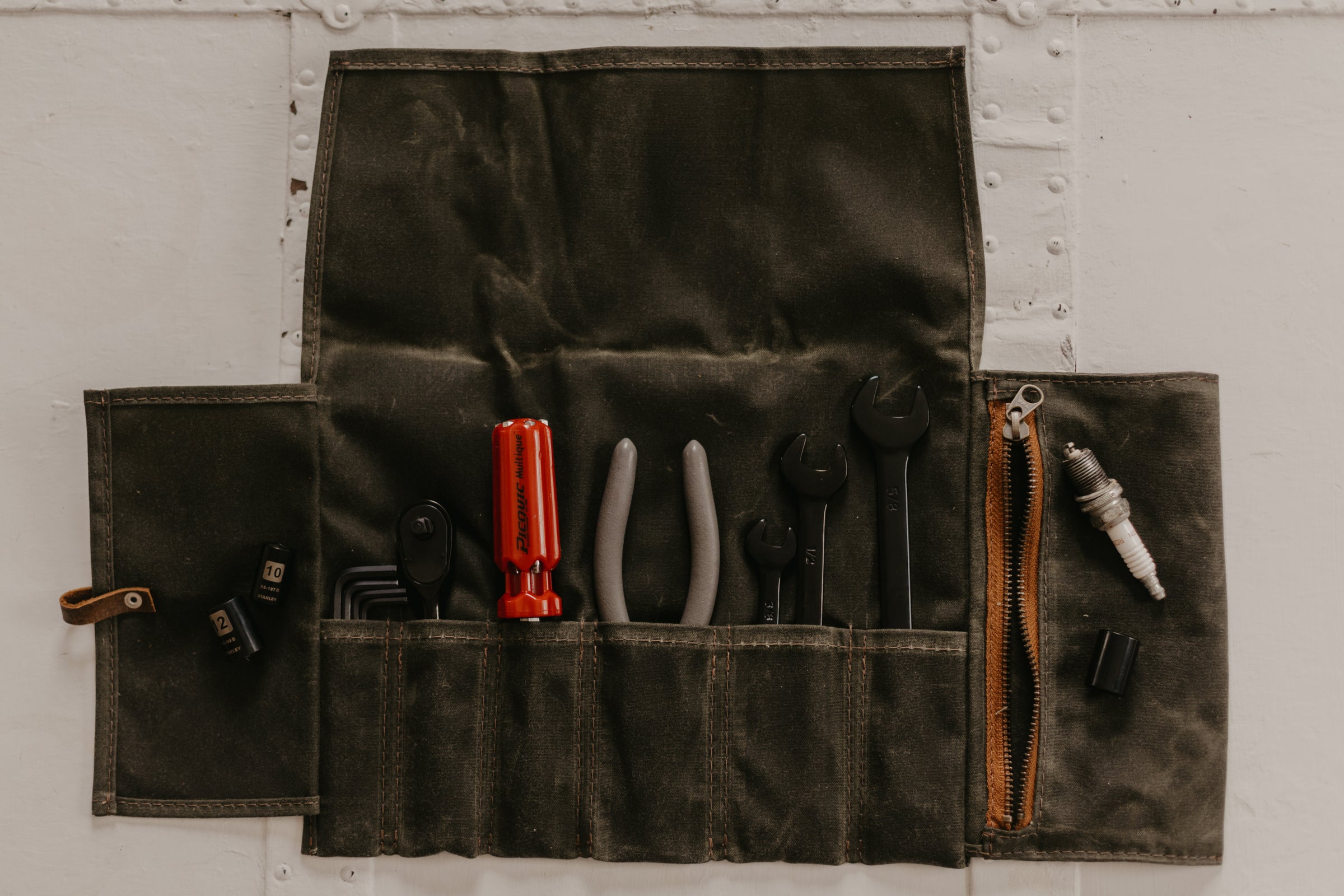 Waxed Canvas Motorcycle Tool Roll | Haversack